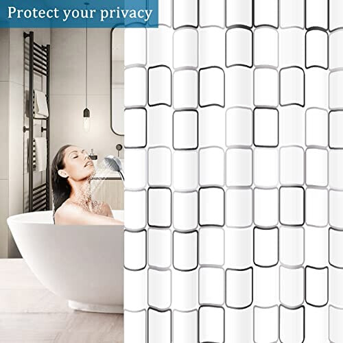 Rideau de douche Carré d-blanc 180x200 cm variant 5 