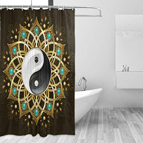 Rideau de douche Yin Yang multicolore 182.9x182.9 cm variant 0 