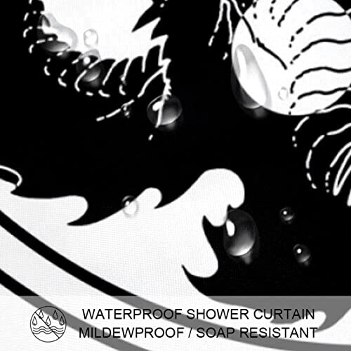 Rideau de douche Yin Yang dragon 182.88x182.88 cm variant 1 