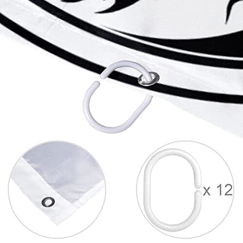 Rideau de douche Yin Yang dragon 182.88x182.88 cm variant 2 