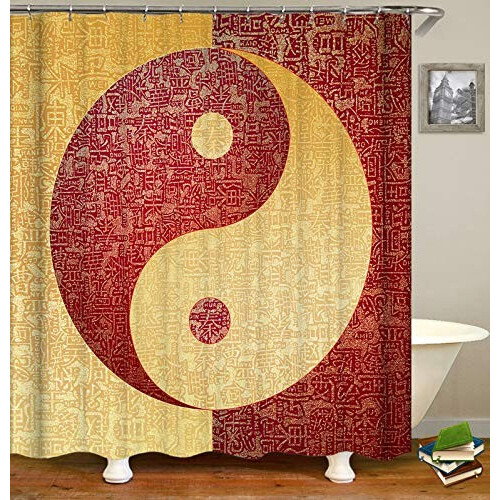 Rideau de douche Yin Yang multicolore 90x180 cm variant 0 