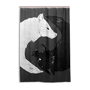 Rideau de douche Yin Yang multicolore 121.9x182.9 cm