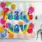 Rideau de douche Peace and love multicolore 175x200 cm - miniature