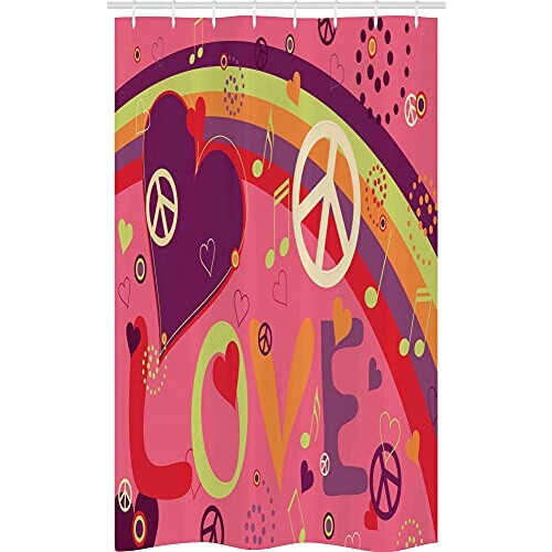 Rideau de douche Peace and love multicolore 120x180 cm