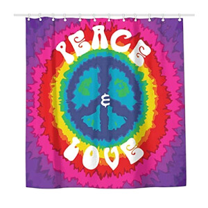 Rideau de douche Peace and love 183x183 cm
