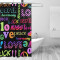 Rideau de douche Peace and love multicolore 152x183 cm - miniature variant 1