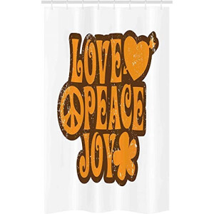 Rideau de douche Peace and love orange pâle orange foncé 120x180 cm