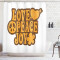 Rideau de douche Peace and love orange pâle orange foncé 175x180 cm - miniature