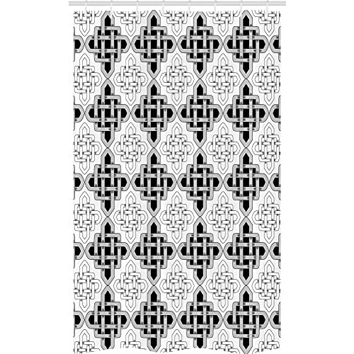 Rideau de douche Celtique gris blanc 120x180 cm