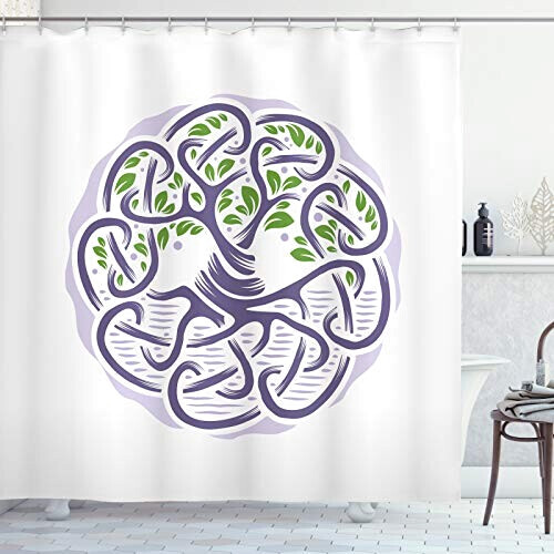 Rideau de douche Celtique dark violet vert 175x180 cm