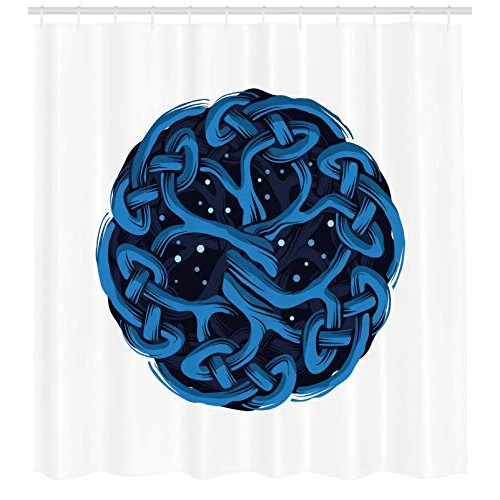 Rideau de douche Celtique bleu nuit et indigo 175x200 cm variant 0 