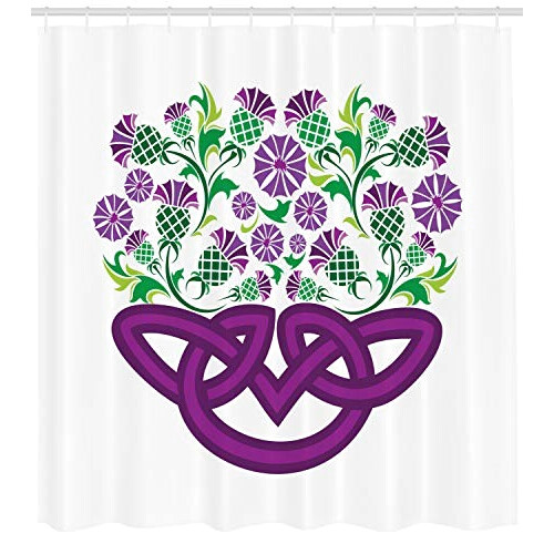 Rideau de douche Celtique shamrock vert violet 175x200 cm variant 0 