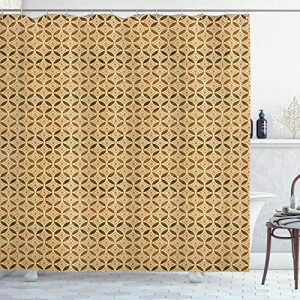 Rideau de douche Celtique beige et caramel 175x180 cm