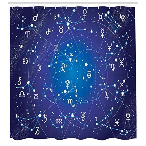 Rideau de douche Astrologie photo 180x180 cm