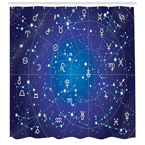 Rideau de douche Astrologie photo 180x180 cm