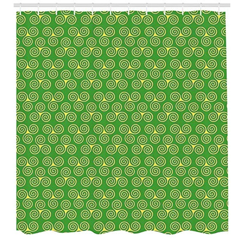 Rideau de douche Triskel moutarde et vert 175x200 cm variant 0 
