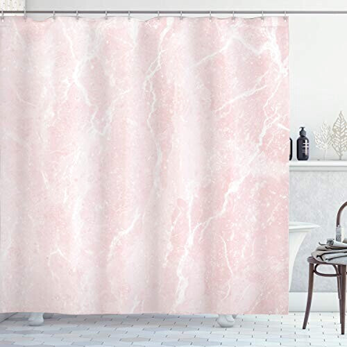 Rideau de douche rose gris anthracite blanc 175x200 cm