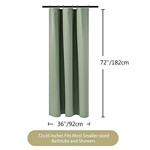 Rideau de douche vert gaufre - 92x182 cm variant 4 