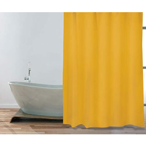 Rideau de douche jaune safran 180x200 cm