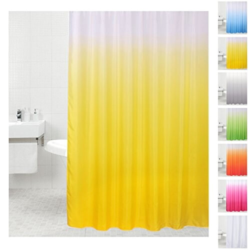 Rideau de douche jaune 180x200 cm