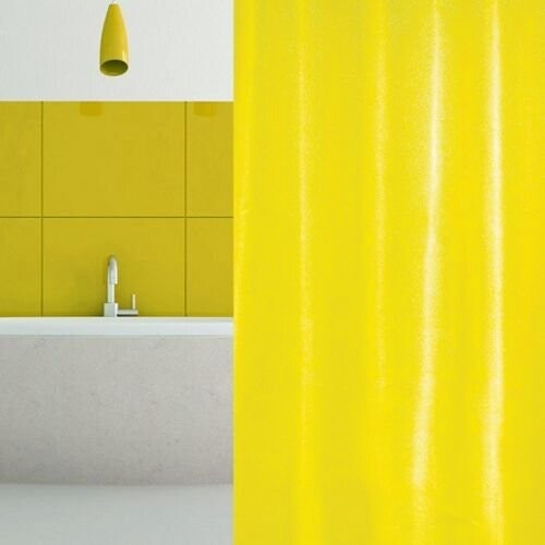 Rideau de douche jaune uni 120x200 cm