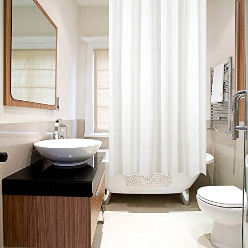 Rideau de douche blanc solide 180x180 cm variant 1 