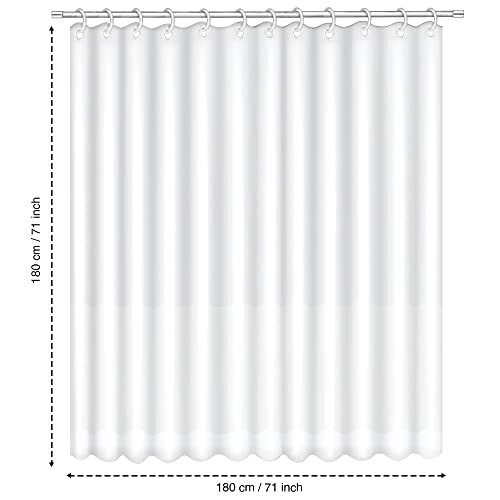 Rideau de douche blanc solide 180x180 cm variant 2 