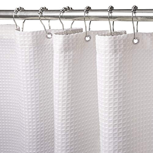 Rideau de douche blanc gaufre - 182x182 cm