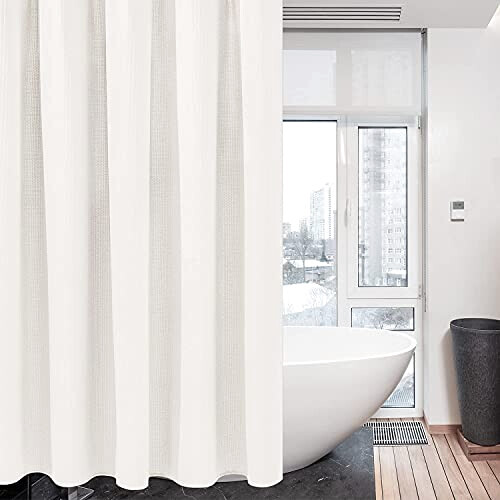 Rideau de douche blanc gaufre - 182x182 cm variant 0 
