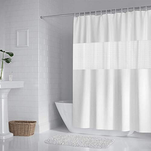 Rideau de douche blanc 200x180 cm