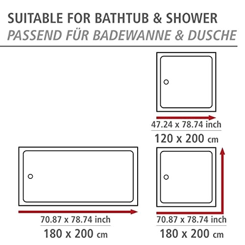 Rideau de douche blanc 180x200 cm variant 2 