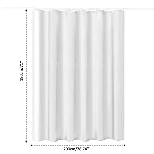 Rideau de douche blanc 180x200 cm variant 4 