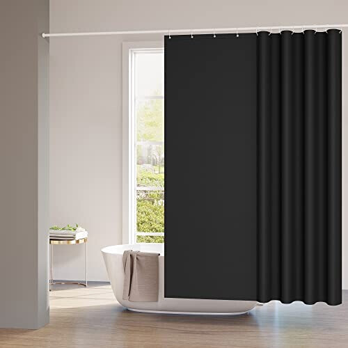 Rideau de douche noir 200x200 cm