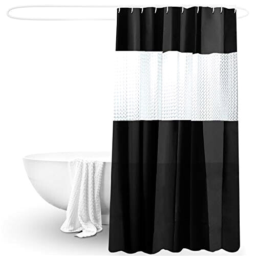 Rideau de douche noir 180x200 cm