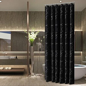 Rideau de douche noir 120x200 cm