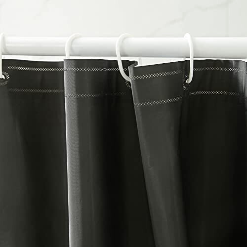 Rideau de douche noir 180x180 cm variant 1 