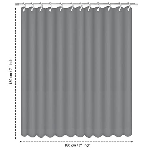 Rideau de douche gris 180x180 cm variant 2 