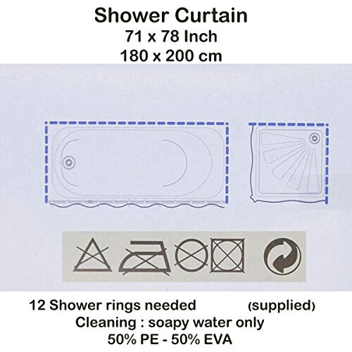 Rideau de douche marron 180x200 cm variant 5 