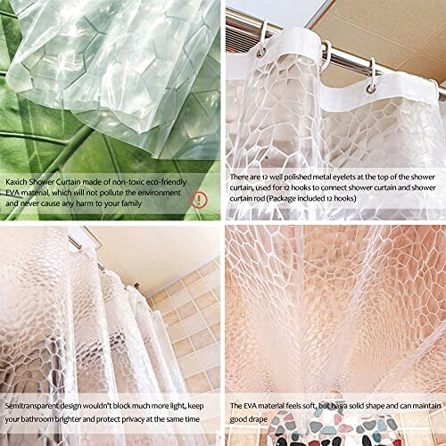 Rideau de douche Transparent cube d'eau 180x180 cm variant 2 
