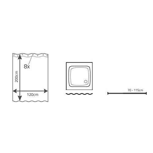 Rideau de douche Transparent blanc 120x200 cm variant 3 