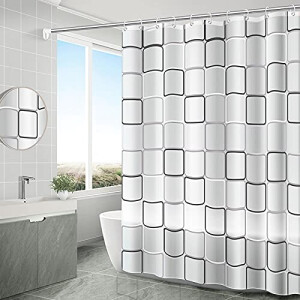 Rideau de douche Transparent blanc 180x200 cm